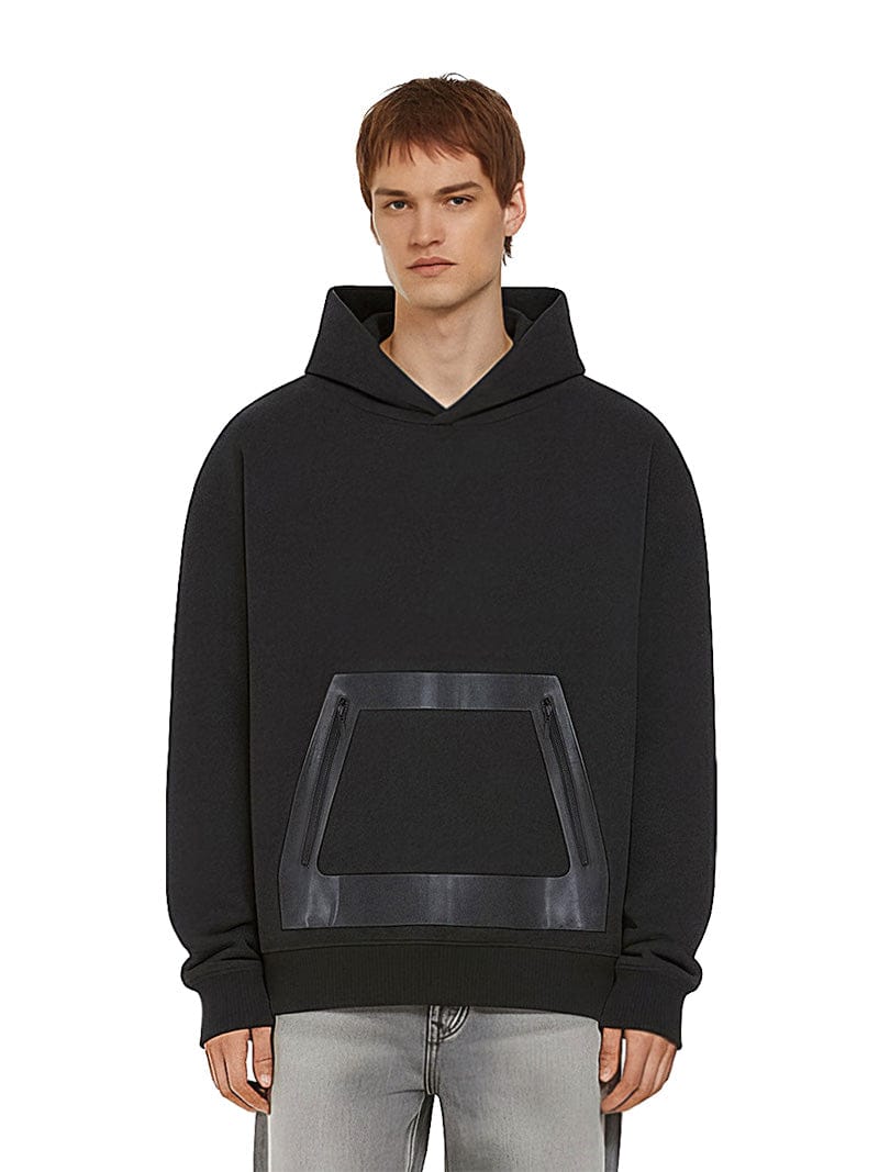 Earth Positive Hoodie Earth Positive Leather Panel Hoodie