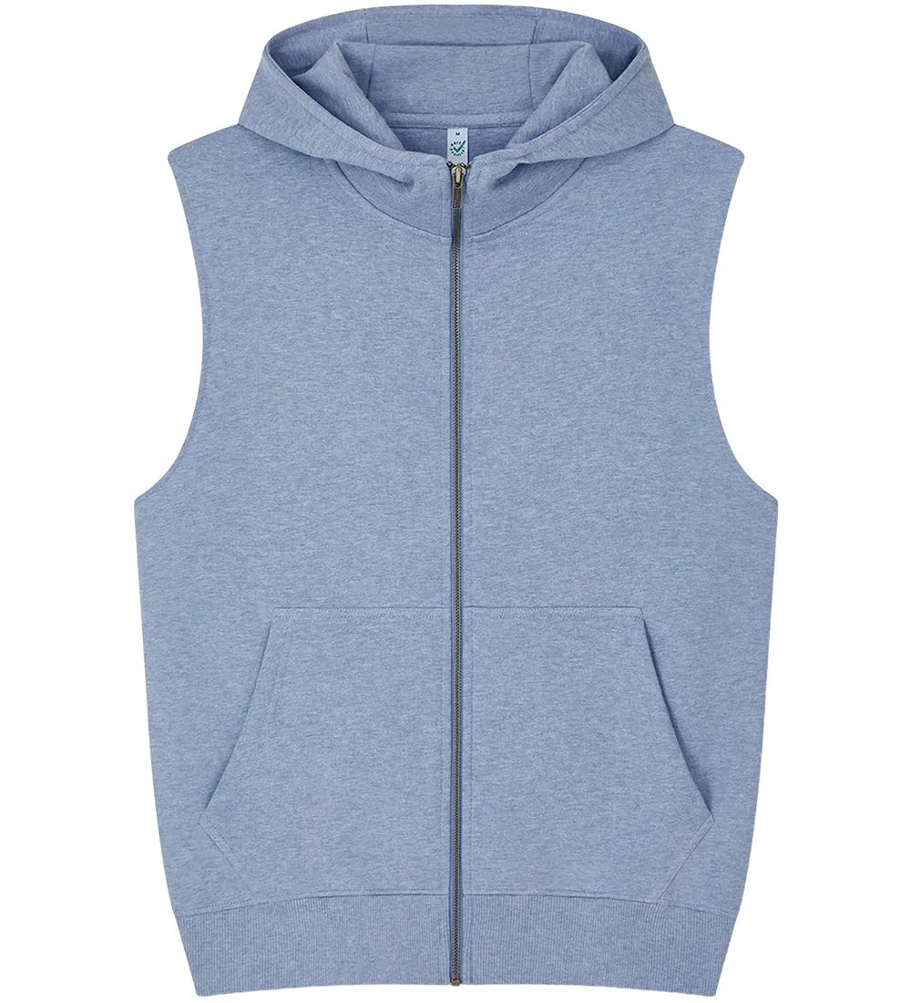 Earth Positive Hoodie Light Blue Heather / XS Earth Positive Sleeveless Hoodie