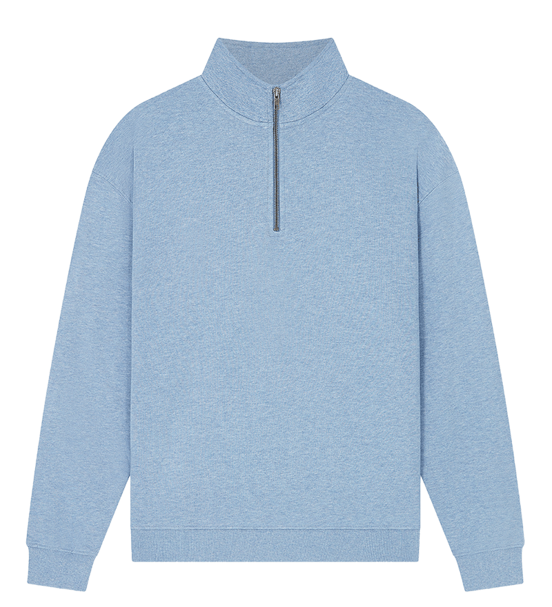 Earth Positive Zip-Thru Light Blue Heather / XS Earth Positive 1/4 Zip Sweatshirt