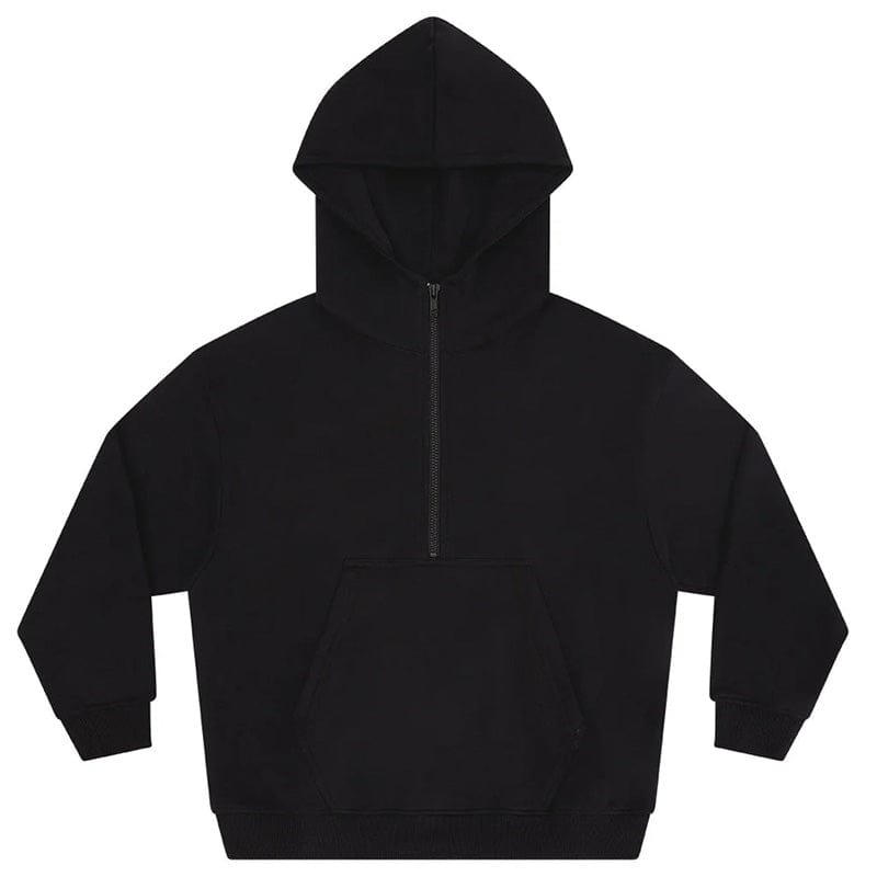 Earth Positive Zip-Thru Sueded Black / 11-12 Yrs / 146-152 cm Earth Positive Children's Half-Zip Hoodie