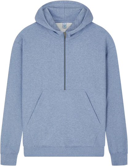 Earth Positive Zip-Thru Light Blue Heather / XS Earth Positive Half Zip Hoodie