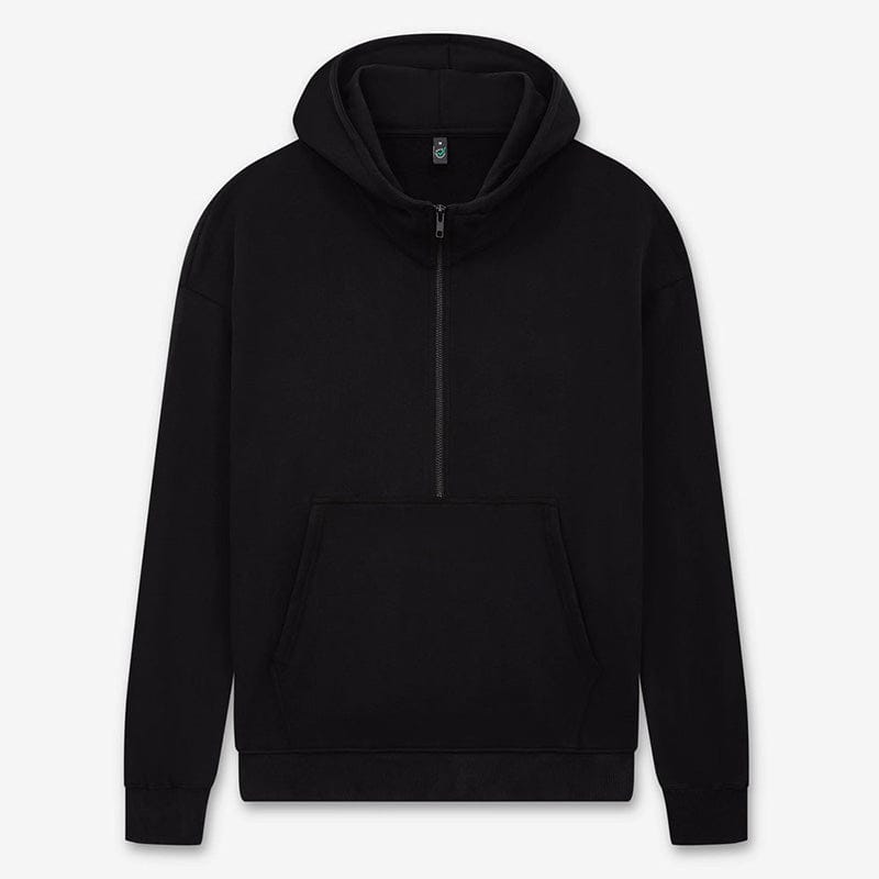Earth Positive Zip-Thru Sueded Black / XS Earth Positive Half Zip Hoodie