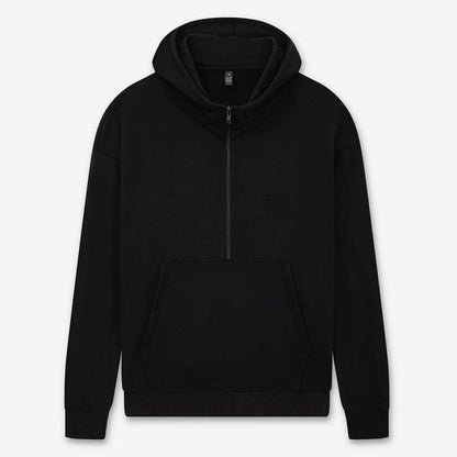 Earth Positive Zip-Thru Sueded Black / XS Earth Positive Half Zip Hoodie