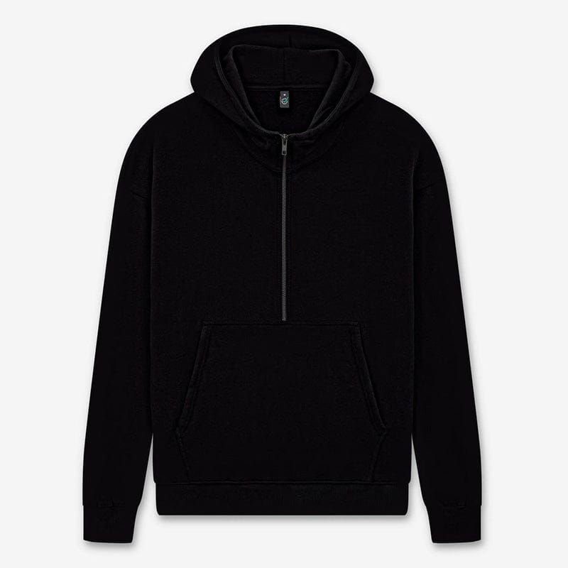 Earth Positive Zip-Thru Black / XS Earth Positive Half Zip Hoodie