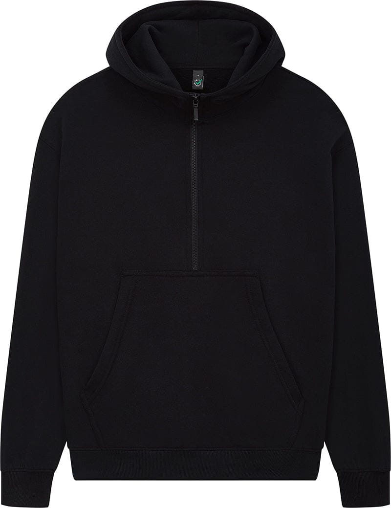 Earth Positive Zip-Thru Sueded Black / XS Earth Positive Women's Half-Zip Hoodie