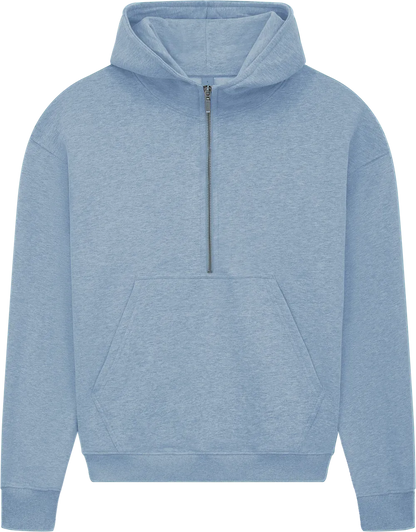 Earth Positive Zip-Thru Sueded Light Blue Heather / XS Earth Positive Women's Half-Zip Hoodie