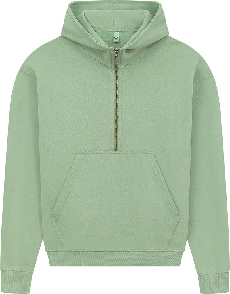 Earth Positive Zip-Thru Sueded Bamboo Green / XS Earth Positive Women's Half-Zip Hoodie