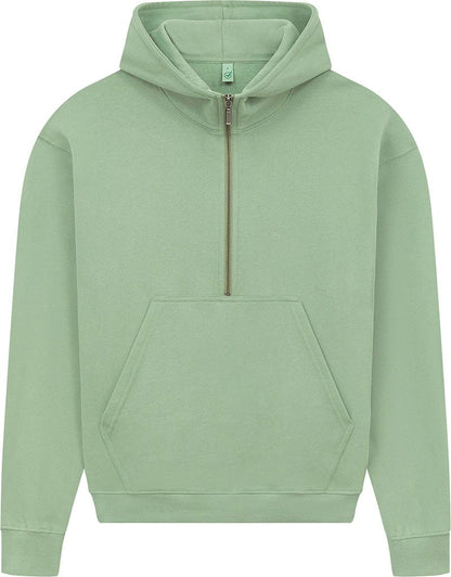 Earth Positive Zip-Thru Sueded Bamboo Green / XS Earth Positive Women's Half-Zip Hoodie